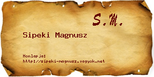 Sipeki Magnusz névjegykártya